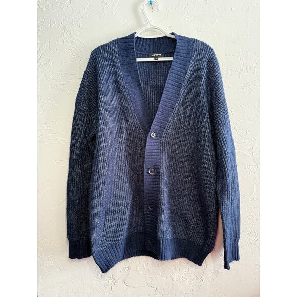 Express button down sweater cardigan mens large preppy cozy luxury contemporary - Picture 1 of 7